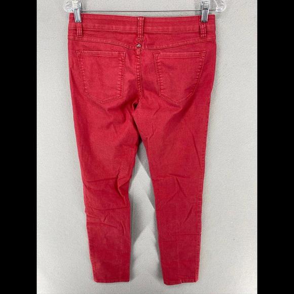 Prana Jeans Womens Size 4 / 27 Red Slim Straight Leg Mid Rise Casual Denim Pants - Picture 2 of 6